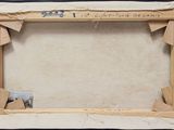an old picture frame with a picture of a cat in it