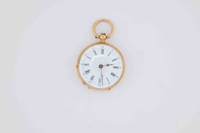 an image of a gold pocket watch with roman numerals on the face