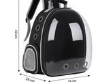 black and white cat carrier backpack with clear side panels