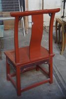 Chaise de mariée chinoise laquée rouge (photo 3)