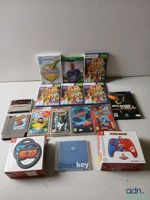 beaucoup de jeux vidéo et de jeux de société
