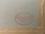 a picture of a brown paper bag with a stamp on it