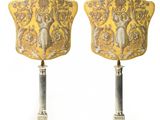pair of art nouveau style lamps in the manner of person