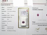 certificat pour un rubis étoilé naturel délivré par la société « Natural Star Ruby »