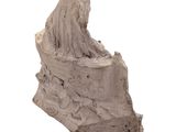 a sculpture of a wave on a rock on a white background