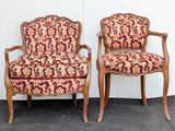 pair of french louis xv style armchairs
