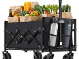 une image représentant un chariot rempli de nourriture et de boissons