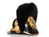 an image of a black hat with a gold eagle on it