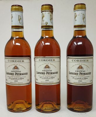 3 demies Château LAFAURIE-PEYRAGUEY, 1° cru Sauternes 1995