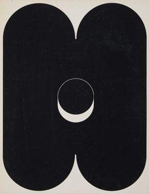 une image représentant une affiche en noir et blanc avec un cercle au milieu