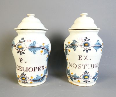 paire de vases bleus et blancs à motifs floraux