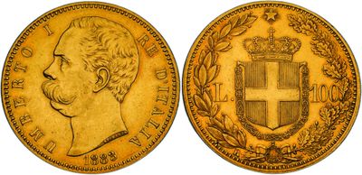 a gold coin with the image of a man in a crown on it