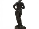 an image of a statue of a woman holding a baseball bat