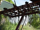 a wooden structure with a bunch of wires attached to it