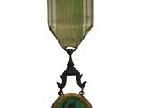 l'image d'une médaille ornée d'un ruban vert sur fond blanc