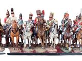 de nombreuses figurines de soldats à cheval
