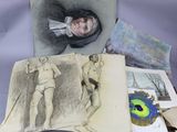 a drawing of a man holding a tennis racquet next to a drawing of a man