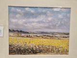 a picture of a painting of a field of sunflowers