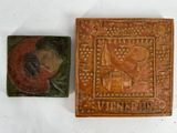 deux pièces de poterie représentant un éléphant et un oiseau