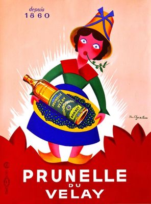 prunelle velay vintage french beer poster
