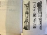 an open book with pictures of people and buildings on it