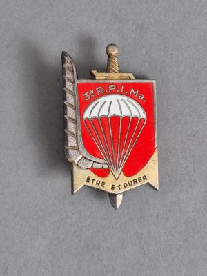 un gros plan d'un insigne sur lequel figure un parachute