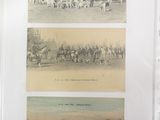 three pictures of horses and riders on the same page