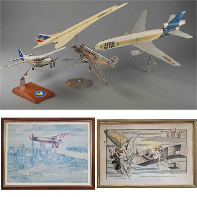 three different pictures of a model airplane and a picture of a model plane