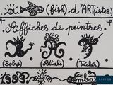 un dessin en noir et blanc sur une feuille de papier