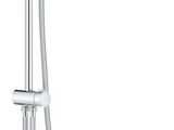 a close up of a shower faucet with a shower head and hand shower