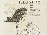 an old book with a drawing of a woman holding a flower