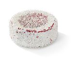 an image of a white cake with red sprinkles on it