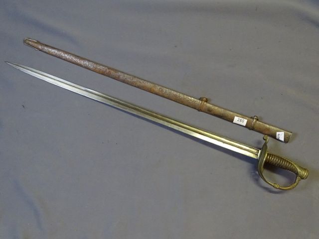 CAT D : Sabre de d’officier dans le gout du 1855 avec corps de ch...