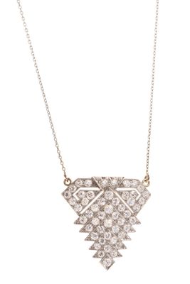 a white gold and diamond necklace