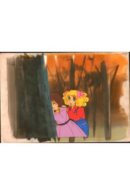 an image of a painting of a girl in a pink dress