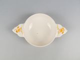 an image of a white bowl with yellow flowers on it