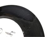 a close up of a tire on a white background
