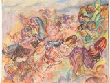 an image of a painting of a group of people in a field
