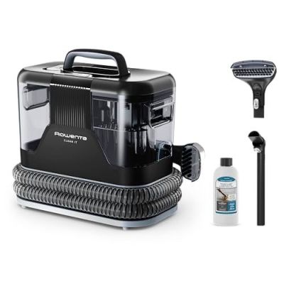 a black box with a hair dryer and a brush in it