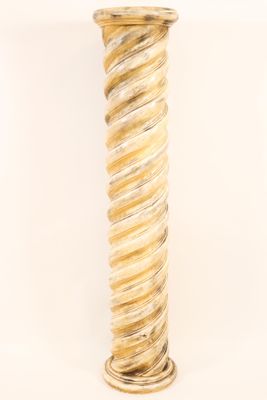 gold twisted glass candle holder on a white background