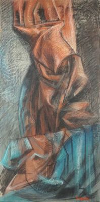 Jacques JOOS (1945-2021), "Drapé", technique mixte, signée e…