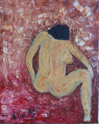 Victor Marinas. Né en 1970. Huile sur toile signée.