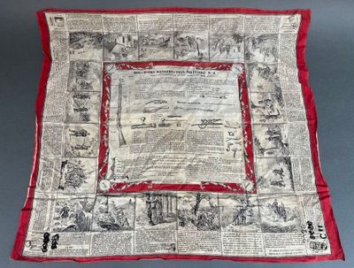 une image représentant une écharpe rouge et blanche sur laquelle figurent des personnes