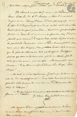 lettre manuscrite écrite à l'encre noire sur une feuille de papier