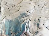 a painting of a woman holding a baby in her lap