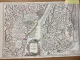 une vieille carte de l'Angleterre sur laquelle figure un repère jaune