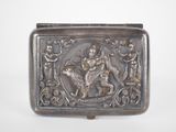 an image of a silver box with a picture of a man on a horse