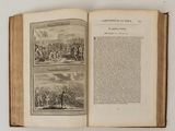 an open book with pictures of people on it