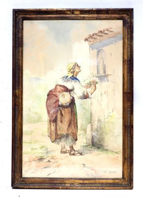 Manuel Gonzalez MENDEZ (Espagnol, 1843-1909) : L'offrande. - Photo 1