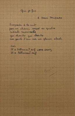 an old piece of paper with a handwritten poem on it